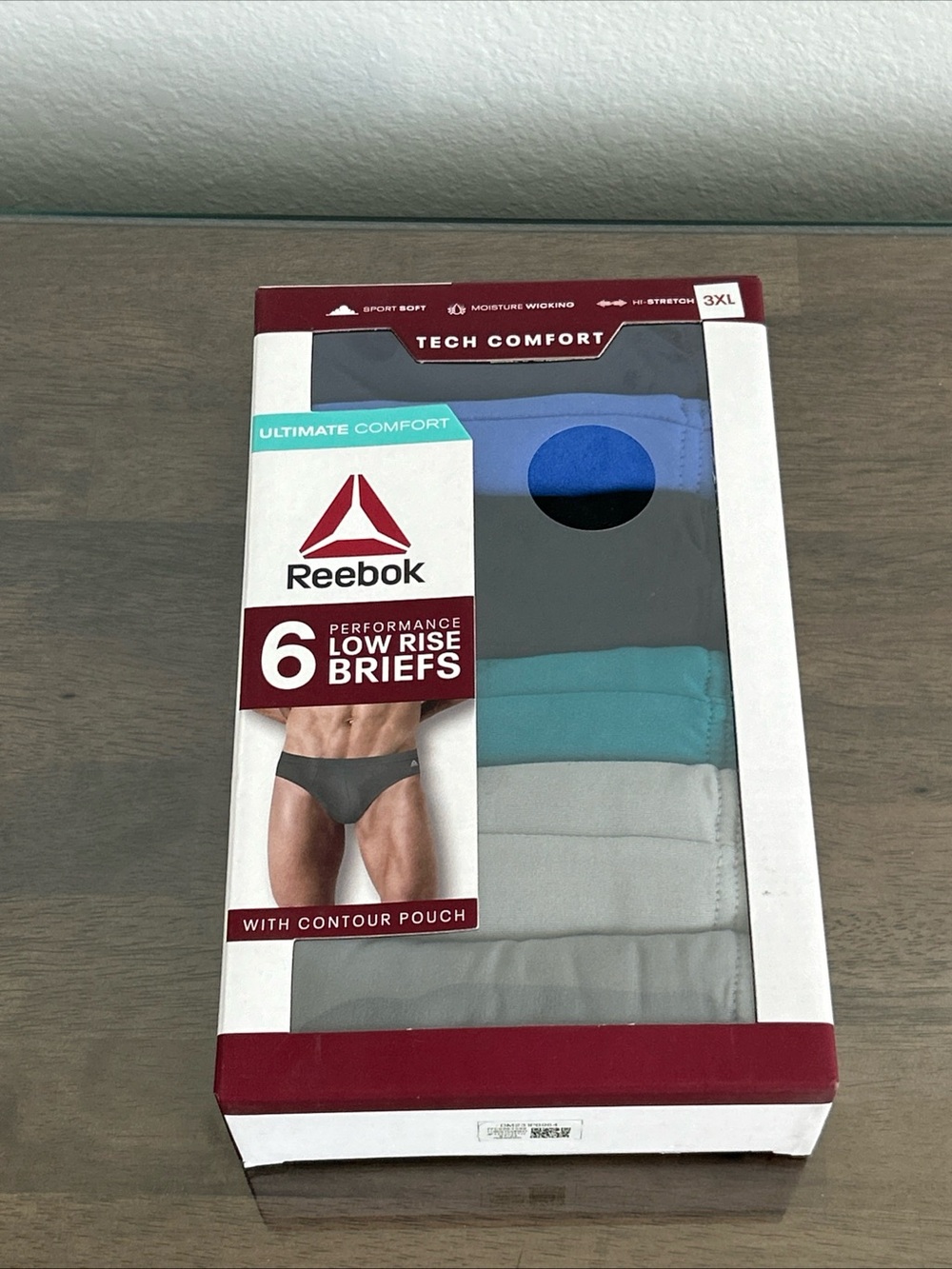 Reebok Tech Comfort Performance Low Rise Briefs Stretch 6 Pack Size 3XL